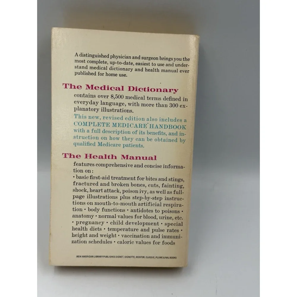 New American Medical Dictionary & Health Manual 1968 Revised Signet Paperback